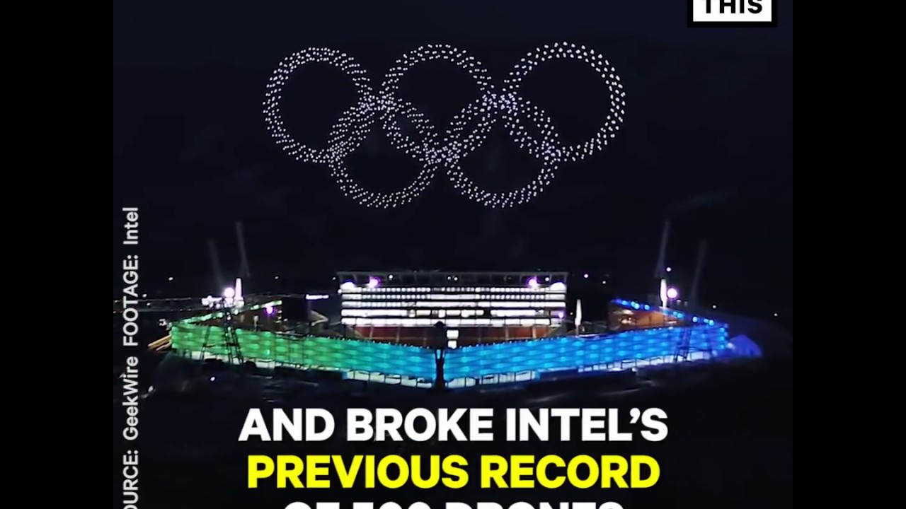Spectacular drone show during Winter Olympics Air Light Show